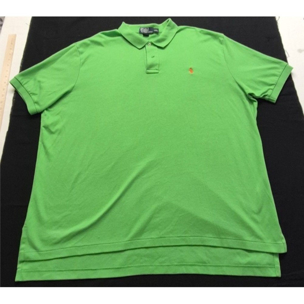 Polo Ralph Lauren men's bright green polo shirt XXL orange pony logo Cotton